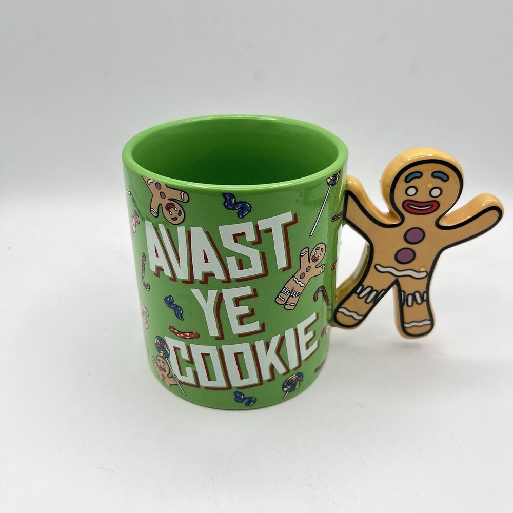 Shrek Gingerbread Man "Avast Ye Cookie" Ceramic Mug 3D Handle